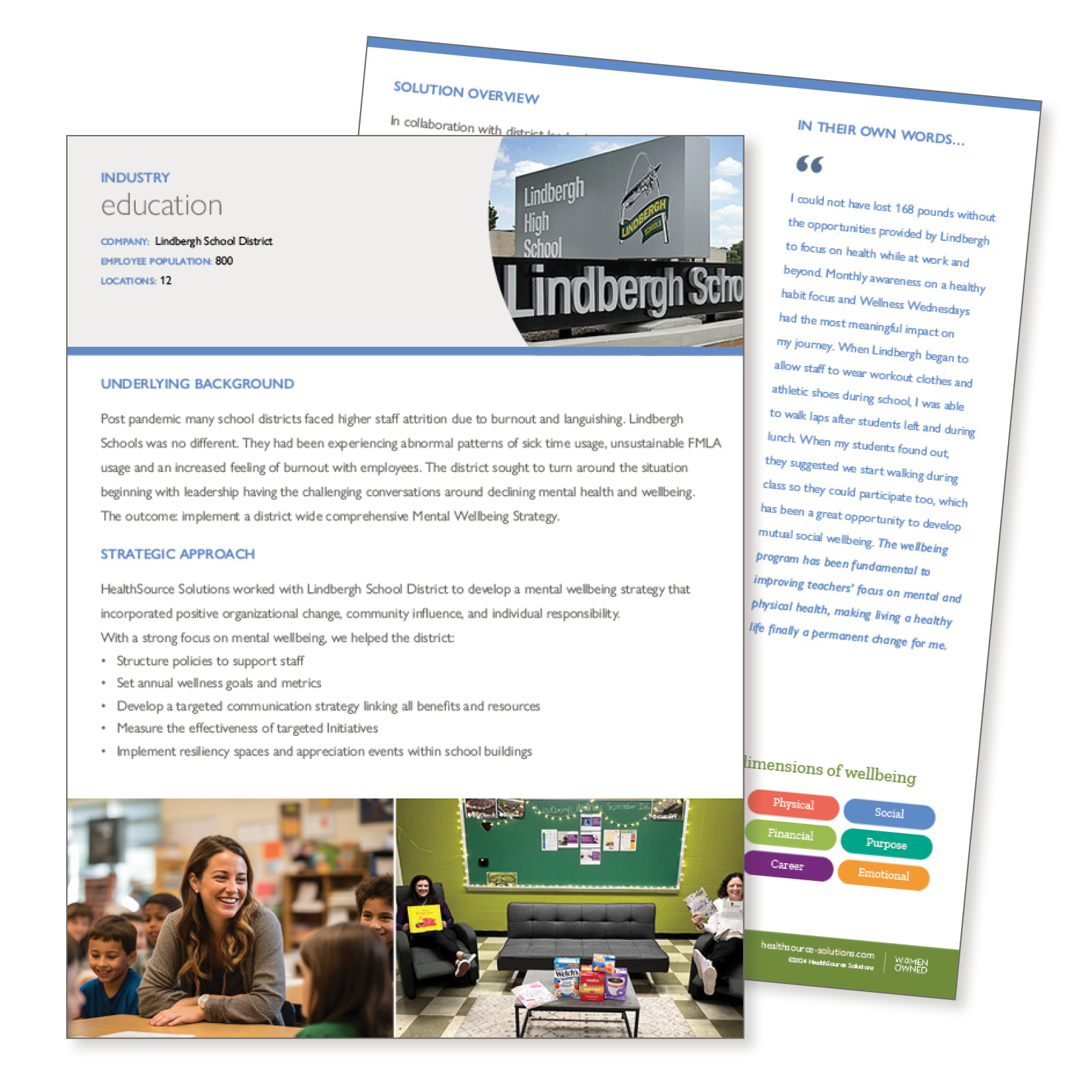 Preview of 2 PDFs for the Lindbergh School District mental wellbeing strategy